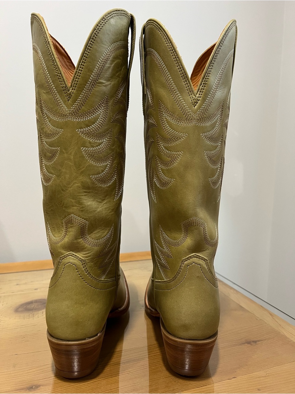 Tecovas Annie light Sage Green Women's Western Heeled Boots size 9 - Picture 8 of 9